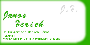 janos herich business card